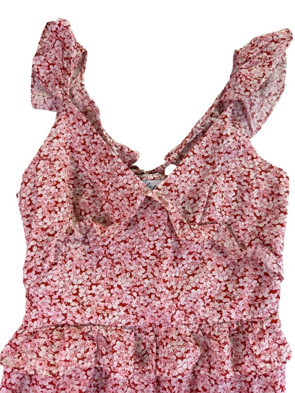 Petal + Pup Women’s Pink Floral Maxi Dress Tiered Sleeveless With Tags Size 4 - Picture 4 of 9